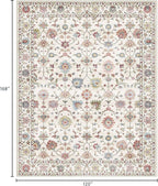 Area Rugs 10x14 Living Room - Large Washable Cream Boho Rugs for Bedroom Soft Vintage Rug Ultra-Thin Colorful Traditional Floral Carpet Bohemian Rug for Dining Room Guest Room Home Decor