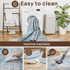 Abstract 10x12 Area Rug Washable Soft Ultra Large Non-Slip Carpet for Living Room Dining Room Home Office Bedroom - Abstract Teal/Grey