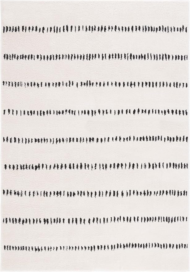 SAFAVIEH Area Rug 8x10 - Melody Collection - Large - Ivory & Black, Modern Design, Non-Shedding & Easy Cleaning, Ideal for Living Room, Bedroom, Office, Dining Space Room (MEL114A)
