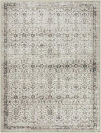 Moynesa Grey Rugs for Living Room 8x10, Vintage Washable Area Rug for Bedroom Dining Room Office, Low Pile Soft Non-Slip Retro Neutral Carpets for Kitchen Indoor Nursery