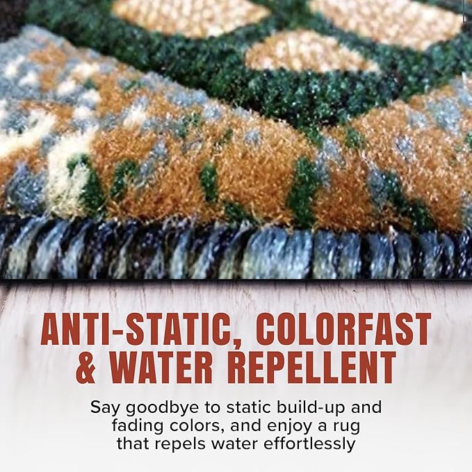 YHSF South West Native American Area Rug C318 - Easy Clean, Thick, Soft, Durable Native Tribal American Indian Inspired Rug for Bedroom/Living Room and More - Blue-Green, 2 Feet x 7 Feet