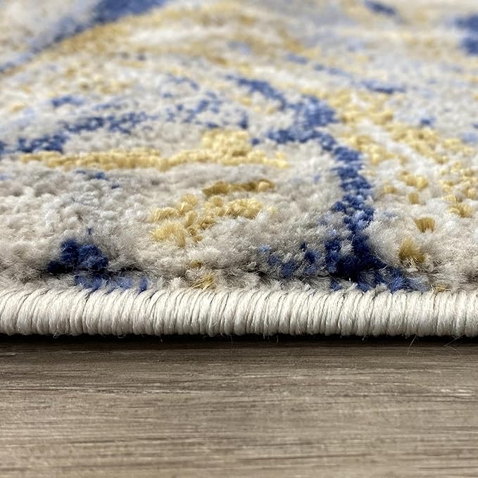 LUXE WEAVERS Marble Swirl Abstract Area Rug, Blue 2x7