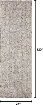 Loloi Amber Lewis Alie Collection ALE-01 Stone/Mist 2'-7'' x 10'-0'', .13'' Pile Height, Runner Rug