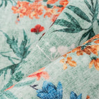 Floral Runner Rug 3x10 Washable Hallway Long Green Bedroom Carpet Non Slip Indoor Boho Kitchen Low Pile Accent Rug Lightweight Soft for Bathroom Dining Laundry Living Room
