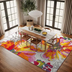Rugshop Modern Bright Flowers Non-Slip (Non-Skid) Area Rug 8 x 10 (7' 10" x 10') Multi