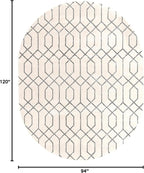Unique Loom Marilyn Monroe Glam Collection Area Rug - Trellis (7' 10' x 10' Oval, White Silver/ Silver)