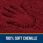 OLANLY Bathroom Rugs 44x24, Extra Soft Absorbent Chenille Bath Rugs, Rubber Backing Quick Dry, Machine Washable Bath Mats for Bathroom Floor, Tub and Shower, Home Decor Accessories, Red