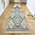 YHSF South West Native American Rug Ritz – Native Tribal American Indian Inspired Rug - Living Room, Bedroom, Hallway, Entryway & High-Traffic Area Rugs - Washable - Soft - Aqua, 2 Feet x 7 Feet