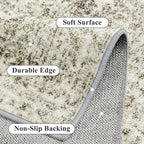 5x7 Area Rug Washable Vintage Neutral Living Room Carpet Large Indoor Non Slip Taupe Bedroom Distressed Low Pile Retro Accent Throw Rug for Dining Room