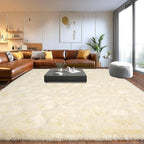 Fluffy Area Rugs for Living Room, Soft Shaggy Carpets for Living Room, Upgrade Non-Slip Plush Rugs for Kids' Room, Perfect Decor for Modern Home Light Champagne 5x7 Feet