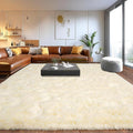 Upgrade Non-Slip Plush Rugs Fluffy Area Rugs for Living Room, Soft Shaggy Carpets for Living Room, Perfect Decor for Modern Home Light Champagne 8x10 Feet