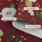 U'Artlines Colorful Floral Indoor Door Mat Entrance Rug 2'x3'Soft Non Slip Machine Washable Red Christmas Area Rug Small Carpet for Entryway Kitchen Bathroom Bedroom (Red)