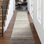 Washable Runner Rugs for Hallway 2'6"x10',Soft Non Slip Moroccan Black Area Rug,Low Pile Long Kitchen Runner Rug Carpet Runners for Entrance Bedroom Living Room