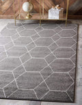 Unique Loom Trellis Frieze Collection Area Rug - Geometric (2' x 3' 1", Dark Gray/ Ivory)