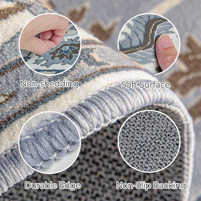 Small Area Rug 2x3ft Entryway Rug Non-Slip Washable Area Rugs Indoor Door Mat, Thick Faux Wool Carpet Kitchen Rugs with Rubber Backing for Bedroom, Kitchen, Room Entry