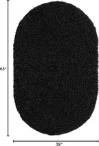 Unique Loom Solid Shag Collection Area Rug (3' 3" x 5' 3" Oval, Jet Black)
