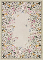 Lahome Boho Floral Beige Washable 5x7 Area Rugs for Living Room, Non Slip Rugs for Bedroom, Indoor Throw Dining Room Carpet for Under Table Entryway Kitchen Office(Beige,5x7)