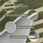 Beeiva Striped Modern Bathroom Runner, 2.5x8 Green Washable Runners for Hallways Entryway, Bohemian Non Slip Non Shedding Low Pile Carpet for Porch, BedroomIndoor Kithchen Laundry Room Porch Bedroom