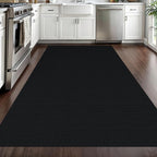 EARTHALL Washable Area Rug 4x6 Ft Non Slip Rugs for Entryway Braided Rubber Backed Bedroom Carpet Cotton Entry Rug Woven Floor Carpets for Bedroom Dining Room Living Room, Black
