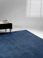 Rugsotic Carpets Hand Knotted Gabbeh Wool 6'x9' Area Rug Solid Blue L00111