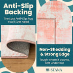 Istana 9x12 Area Rug - Pink 9 x 12 Area Rugs for Living Room - Foldable 9x12 Rugs for Bedroom/Living Room Rug - Stain Resistant Washable Rugs - Eco-Friendly Area Rugs