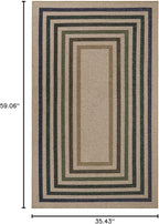Lahome Modern Geometric Easy Jute Entryway Rug, 3x5 Washable Farmhouse Kitchen Rugs for Bedroom, Contemporary Non Slip Non Shedding Woven Carpet for Living Room