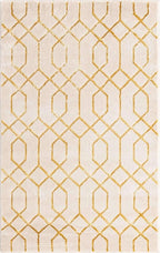 Marilyn Monroe Glam Collection Area Rug - Trellis (3' 3" x 5' 3" Rectangle, White Gold/ Gold)