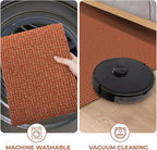 KOZYFLY Runners for Hallways 2x8 ft Washable Kitchen Runner Non Slip Rubber Backed Hall Runners Cotton Entryway Runner Rugs Floor Carpet for Indoor Backdoor Bedroom Kitchen, Orange/Tan