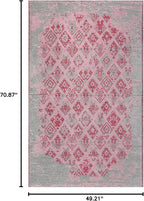 Alfa Rich 4x6 Pink Gray Reversible Washable Area Rugs for Living Room Bedroom Kitchen Decor Rug