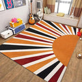 3x4ft Boho Area Rug,3D Printing Rainbow Sun Area Rug,Modern Simple Home Decoration Rug for Kids Girls Boys Bedroom, Living Room, Classroom, Office Non-Slip Washable