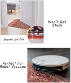 vivorug Round Rug 4ft Vintage Round Area Rug Non-Slip Indoor Carpet for Living Room Bedroom Entryway, Stain Resistant Home Decor Circle Rug, Cherry Red/Spice