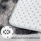 duduta Grey Plush Rugs for Bedroom 3x5 ft, Tie Dye Fluffy Gray Shag Rug for Dorm Nursery Bedside, Machine Washable Non Slip