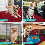 OLANLY Dog Door Mat for Muddy Paws 47x20, Absorbs Moisture and Dirt, Absorbent Non-Slip Washable Doormat, Quick Dry Chenille Mud Mat for Dogs, Entry Indoor Entryway Carpet for Inside Floor, Red