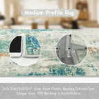 Lahome Modern Abstract Runner Rug with Rubber Backing - 2x6 Washable Rug Runners for Hallways Non Slip, 6 Ft Long Accent Carpet for Bathroom Kitchen Bedroom Entryway,Green/Grey