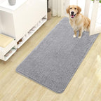 OLANLY Dog Door Mat for Muddy Paws 40x24, Absorbs Moisture and Dirt, Absorbent Non-Slip Washable Doormat, Quick Dry Chenille Mud Mat for Dogs, Entry Indoor Entryway Carpet for Inside Floor, Light Grey