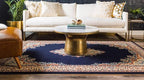 Unique Loom Reza Collection Traditional Persian Style Area Rug, 9 x 12 ft, Navy Blue/Ivory