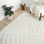 Abani Zen 2' x 3' Cream Rug – Neutral Modern Linear Pattern, Small Soft Accent Rug for Entryway & Bedroom, Durable & Easy to Clean