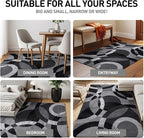 Rugshop Contemporary Abstract Circles Perfect for high Traffic Areas of Your Living Room,Bedroom,Home Office,Kitchen Area Rug 9' x 12' Gray