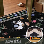 6x9 Area Rugs Living Room Rug: Vintage Washable Rug Floral Soft Carpet Indoor Floor Non-Slip Boho Stain Resistant Large Carpets for Bedroom Kids Nursery Dining Room Farmhouse Home Office Black/C01