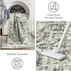 zesthome 9x12 Area Rugs,Stain Resistant Washable Rug,Ultra-Thin Rugs for Living Room,Bedroom,Non-Slip Backing Home Decor Large Area Rug (Grey/Beige,9'x12')