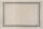 Beverly Rug Easy Jute Bordered Entry Rug 2x3 Washable Durable Indoor Outdoor Area Rugs for Living Dining Room Patio Office Stain Resistant Non Shedding Casual Indoor Outside Carpet 2 x 3 Off-White