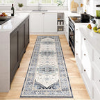 Dripex Kitchen Runner Rug-2x6 Washable Distressed Hallway Runner Oriental Medallion Carpet Non-Slip Non-Shedding Laundry Mat Foldable Thin Entry Throw Area Rug for Living Room Bedroom