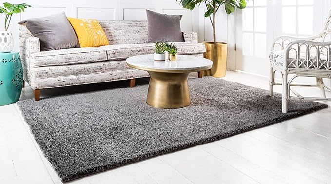 Unique Loom Solo Collection Area Rug - Calabasas (5' 3" x 7' 7" Rectangle, Gray)