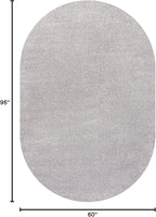 Eyely UES100K-5OV Supersoft Haze Solid Low-Pile Indoor Area Rug, Coastal, Bohemian, Minimalist, Classic, Casual for Bedroom,Kitchen,Living Room,Non Shedding,Easy-Washing, Gray, 5 X 8 Oval