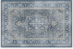 RUGGABLE Washable Area Rug – Kamran Admiral Blue 2x3, Stain-Resistant, Non-Slip – Small Machine Washable Rugs for Living Room, Bedroom, Hallway, Entryway & Bathroom–with Standard Pad