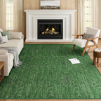 Eleisa Modern Vintage 8x10 Herringbone Chevron Area Rug for Living Room, Green, Non-Slip Stain Resistant Washable Rug, Farmhouse Home Decor Carpet for Bedroom, Kitchen, Dining Room