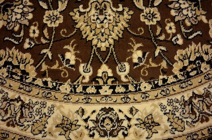 Unique Loom Sialk Hill Collection Area Rug - Washington (7' 10" Round Brown/Black)