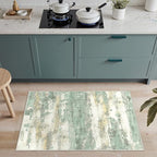 GENIMO 2x3 Rugs for Entryway, Washable Bathroom Kitchen Rugs Non Slip, Modern Abstract Soft Small Area Rug Indoor, Low Pile Throw Carpet, Light Green