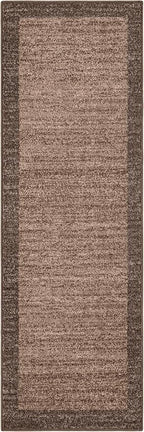 Rugs.com Angelica Collection Rug – 6 Ft Runner Light Brown Medium-Pile Rug Perfect for Hallways, Entryways