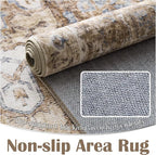 jinchan Kelda Runner Rug 3x7 Washable Rug Soft Hallway Runner Indoor Vintage Print Floor Cover Retro Distressed Lightweight Non-Slip Thin Carpet for Bathroom Kitchen Living Room Bedroom Brick Red